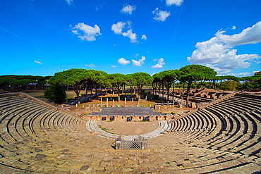 The theatre, Ostia Antica, Rome, Lazio, Italy, Europe