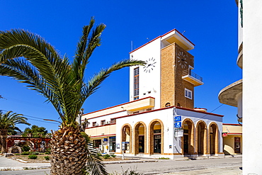 The clock tower, Lakki, Leros Island, Dodecanese, Greek Islands, Greece, Europe