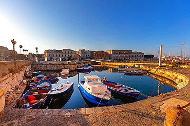 View from the Umbertino bridge, Ortigia, Siracusa, Sicily, Italy, Europe