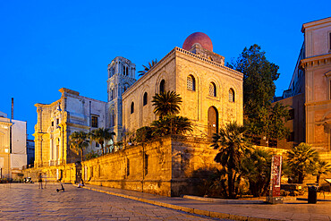 San Cataldo Church and Saint Mary of the Admiral Church (La Matorana), UNESCO World Heritage Site, Palermo, Sicily, Italy, Europe