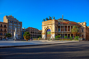 The Politeama Theater, Palermo, Sicily, Italy, Europe