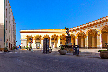 Former fish market square, Trapani, Sicily, Italy, Europe