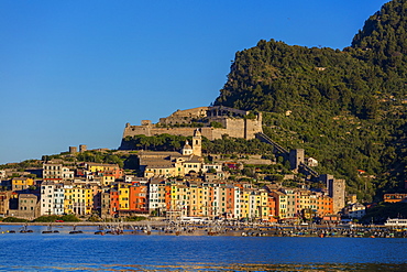 Island of Palmaria, view of Portovenere from Palmaria, Liguria, Italy, Europe