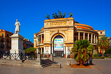 The Politeama theater, Palermo, Sicily, Italy, Europe