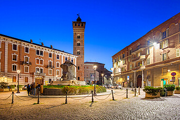 Piazza Medici and Troyana tower, Asti, Piedmont, Italy, Europe