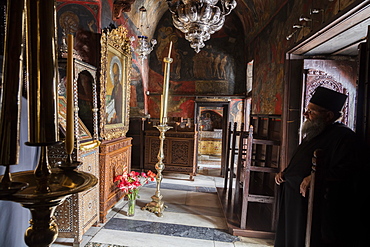 The Main Church, Monastery of St. John the Theologian, UNESCO World Heritage Site, Patmos, Dodecanese, Greek Islands, Greece, Europe