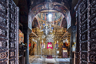 The Monastery of Saint John the Theologian, The Main Church, UNESCO World Heritage Site, Patmos, Dodecanese, Greek Islands, Greece, Europe