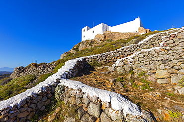 The Profita Elias Monastery, Patmos, Dodecanese, Greek Islands, Greece, Europe