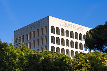 Palazzo della Civilte Italiana, EUR district, Rome, Lazio, Italy, Europe