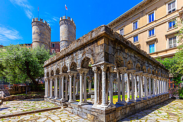 Cloister of Sant'Andrea, Genova (Genoa), Liguria, Italy, Europe