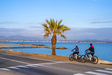 Cyclists, Saint-Auygulf, Frejus, Provence-Alpes-Cote d'Azur, France, Mediterranean, Europe