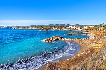 Beach of Rayolet, Grand Gaou Island, Six-Fours-les-Plages, Provence-Alpes-Cote d'Azur, France, Mediterranean, Europe