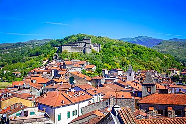 View from the Campanone, Pontremoli, Massa-Carrara, Tuscany, Italy, Europe