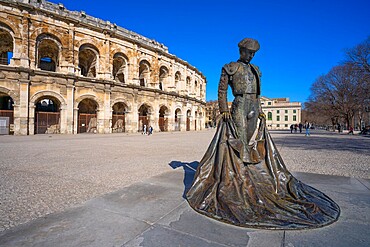 The Arena of Nimes, Roman amphitheatre, Nimes, Gard, Occitania, France, Europe