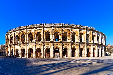 The Arena of Nimes, Roman amphitheatre, Nimes, Gard, Occitania, France, Europe