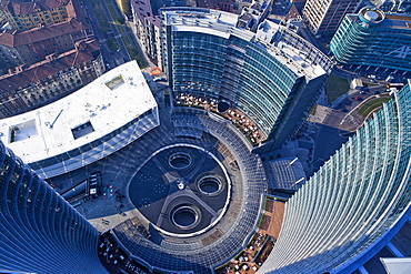 Piazza Gae Aulenti, view from the Unicredit tower, Porta Nuova district, Milan, Lombardy, Italy, Europe