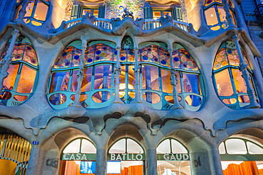 Antoni Gaudi, Casa Batlo, UNESCO World Heritage Site, Barcelona, Catalonia, Spain, Europe