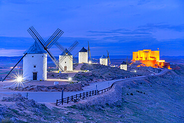 Windmills, Consuegra, Toledo, Castilla-La Mancha, Spain, Europe