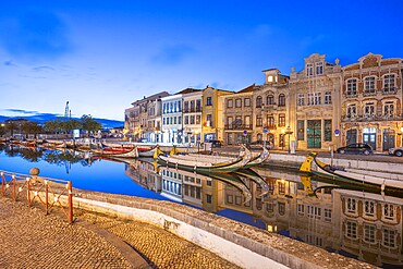 Canals and typical gondolas called moliceiros, Aveiro, Portugal