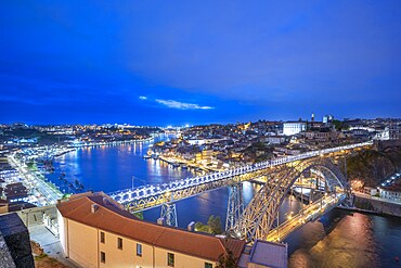 Maria Pia Bridge, Ponte de D. Maria Pia, Ponte de Dona Maria Pia, River Douro, Vila Nova de Gaia, Porto, Oporto, Portugal