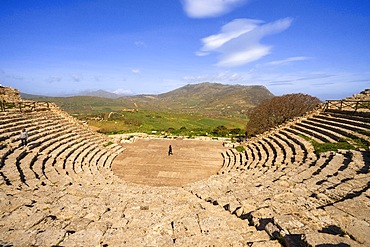 Ancient theatre, 2nd century BC, Segesta, Calatafimi , Trapani, Sicily, Italy