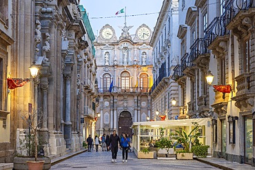 Corso Vittorio Emanuele, Senatorial Palace, Cavarretta Palace, Trapani, Sicily, Italy