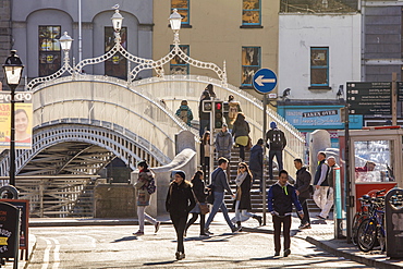 The Liffey Bridge (Ha'Penny Bridge), Dublin, Republic of Ireland, Europe