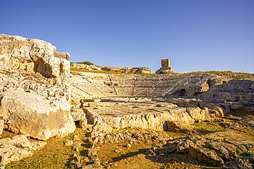 Greek theatre, Neapolis Archaeological Park, Syracuse, Sicily, Italy