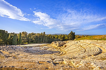 Greek theatre, Neapolis Archaeological Park, Syracuse, Sicily, Italy