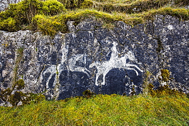 Cave paintings, The Burren, County Clare, Munster, Republic of Ireland, Europe