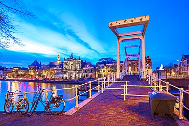 The Binnen Spaarne canal, Haarlem, North Holland, Netherlands,