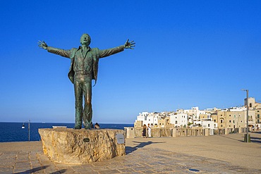 The statue of Domenico Modugno, Polignano a mare, Bari, Apulia, Italy