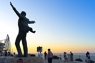 The statue of Domenico Modugno, Polignano a mare, Bari, Apulia, Italy