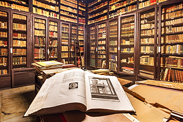 Carrara Academy of Fine Arts, the ancient fund of the library, Carrara, Tuscany, Italy, Europe