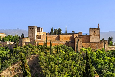 Mirador de San Nicolas, World Heritage Site, UNESCO, Alhambra, Granada, Andalusia, Spain, Islamic architecture, Mudejar architecture