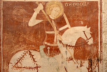 Fresco of St. George, Crypt, Cathedral, Trani, Barletta-Andria-Trani, Apulia, Italy