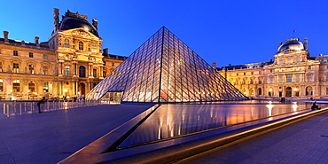 Louvre Museum and Pyramide, Paris, France, Europe