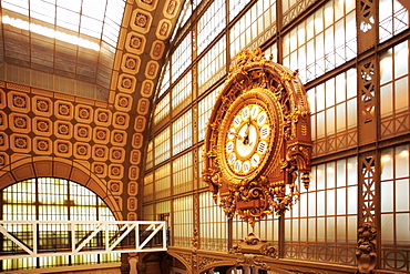 The clock, Orsay Museum (Musee d'Orsay), Paris, France, Europe