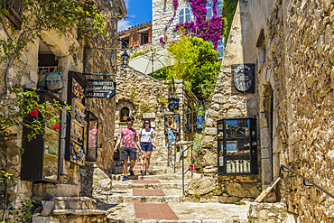 The medieval village of Eze, Alpes Maritimes, Provence Alpes Cote D'Azur, French Riviera, France, Mediterranean, Europe