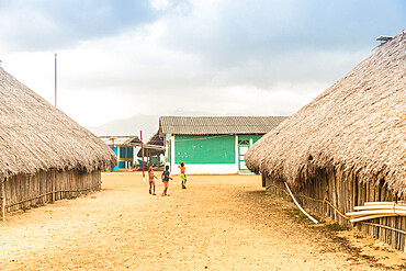 A traditional local village on Caledonia Island in the San Blas Islands, Kuna Yala, Panama, Central America