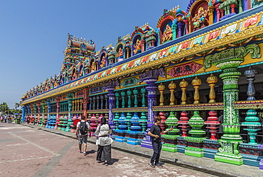 The colourful prayer hall at the Batu Caves, Kuala Lumpur, Malaysia, Southeast Asia, Asia