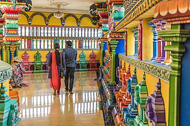 The colourful prayer hall at the Batu Caves, Kuala Lumpur, Malaysia, Southeast Asia, Asia