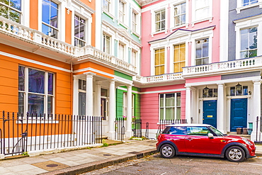 A colourful London street in Primrose Hill, London, England, United Kingdom, Europe