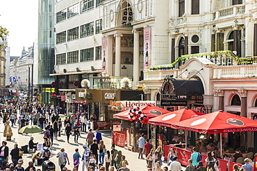 An elevated view of Leicester Square, London, England, United Kingdom, Europe