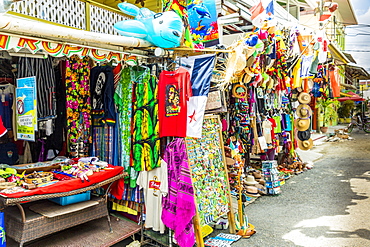 A colourful souvenir stall in Bocas del Toro, Panama, Central America