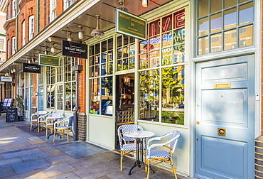 A beautiful street and stores around the Old Spitalfields Market, London, England, United Kingdom, Europe