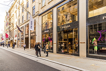 Old Bond Street in Mayfair, with its luxury stores and elegant brands, London, England, United Kingdom, Europe