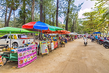 Food stalls at Surin beach in Phuket, Thailand, Southeast Asia, Asia