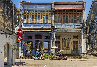 Local Chinese architecture in George Town, Penang Island, Malaysia, Southeast Asia, Asia