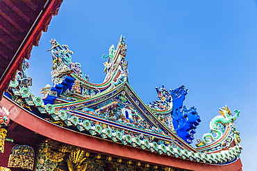 The tiered roof at Khoo Kongsi temple, George Town, UNESCO World Heritage Site, Penang Island, Malaysia, Southeast Asia, Asia